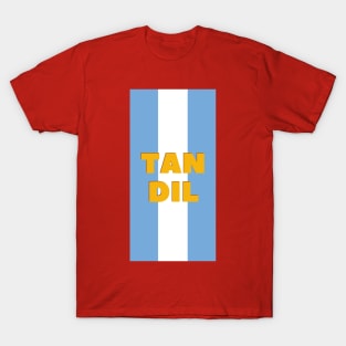 Tandil in Argentina Flag Colors Vertical T-Shirt